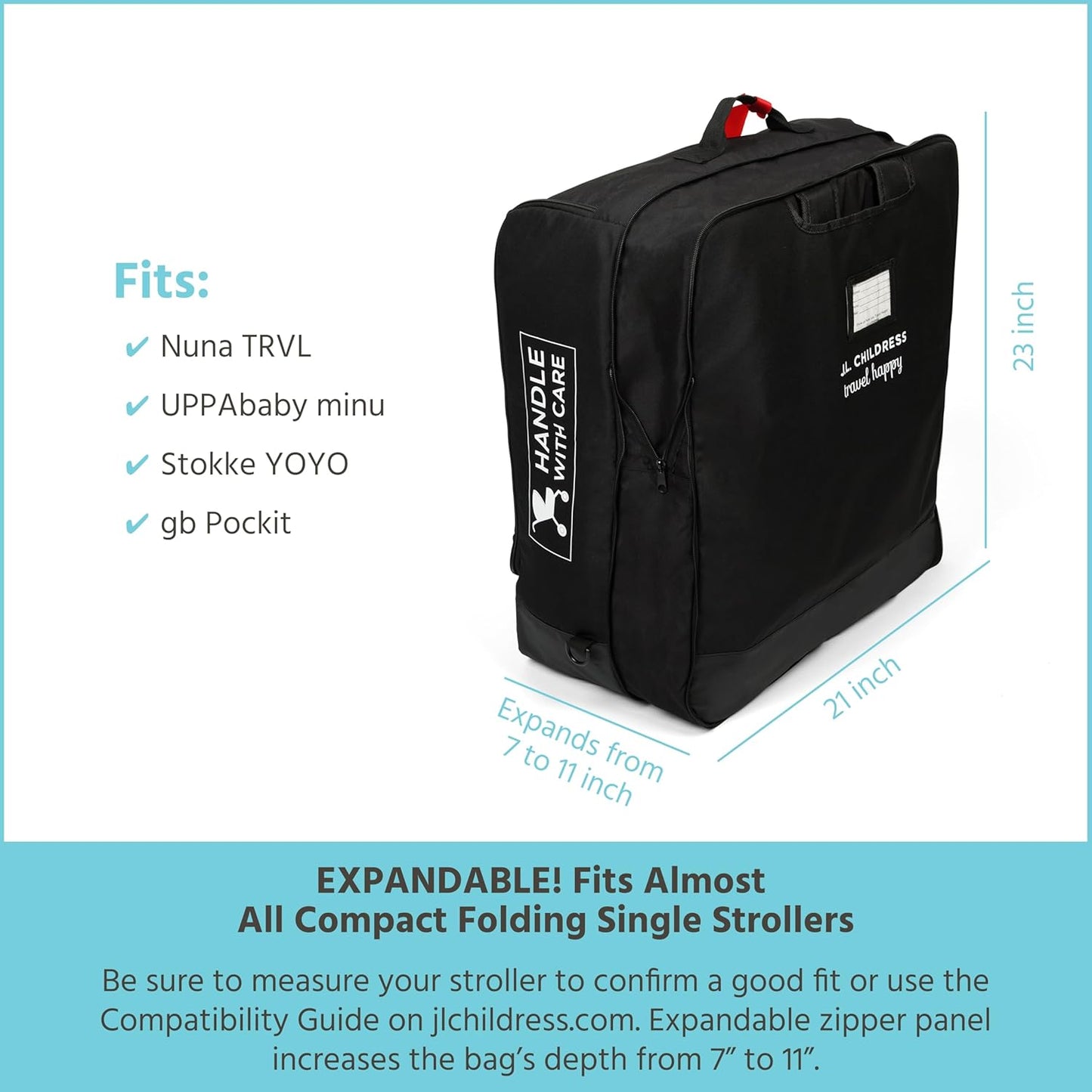 J.L. Childress Padded Compact Stroller Travel Bag