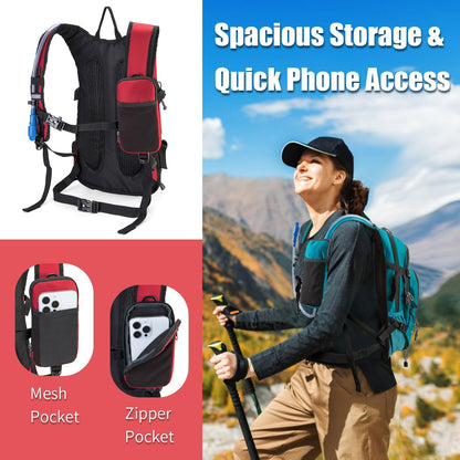 Hydration Backpack Pack with 2L Water Bladder 18L Hiking Backpack Women Men Lightweight Hydropack Insulated Daypack for Biking, Running, Festival