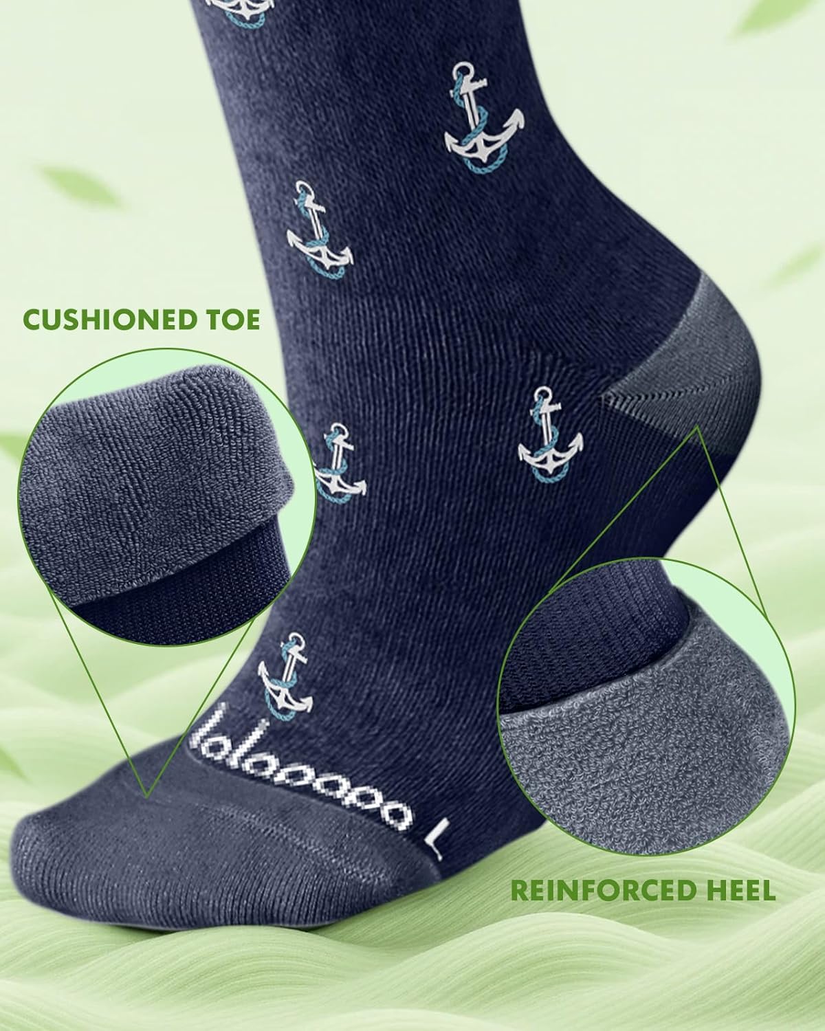 Bamboo Viscose Compression Socks for Women Men 2 Pairs 15-20mmHg Knee High Compression Socks Travel Nurse