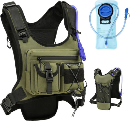 USA Original Patent Running Hydration Vest Backpack, Lightweight Chest Pack with 2.0L Water Bladder Bag Daypack for Hiking Running Cycling Race Marathon for Women Men