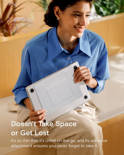 MOFT Laptop Stand for Desk, Adhesive MacBook Computer Stand with 2 Adjustable Viewing Angles, Foldable and Portable Laptop Riser Compatible with 11"-16" Laptops, Misty Cove