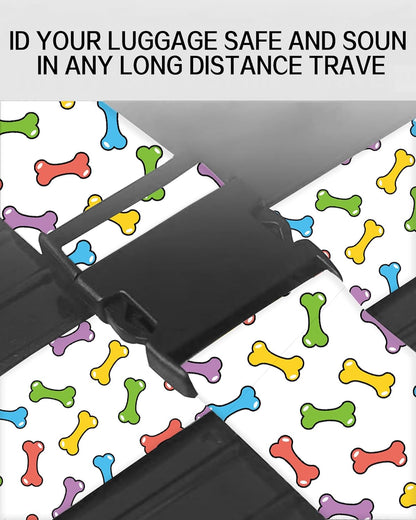 Luggage Straps for Suitcases, Adjustable Travel Belt, Durable Wide Luggage Strap, Cute Suitcase Strap Identifiers with Buckle, Bag Straps for Luggage, Cute Colorful Bones