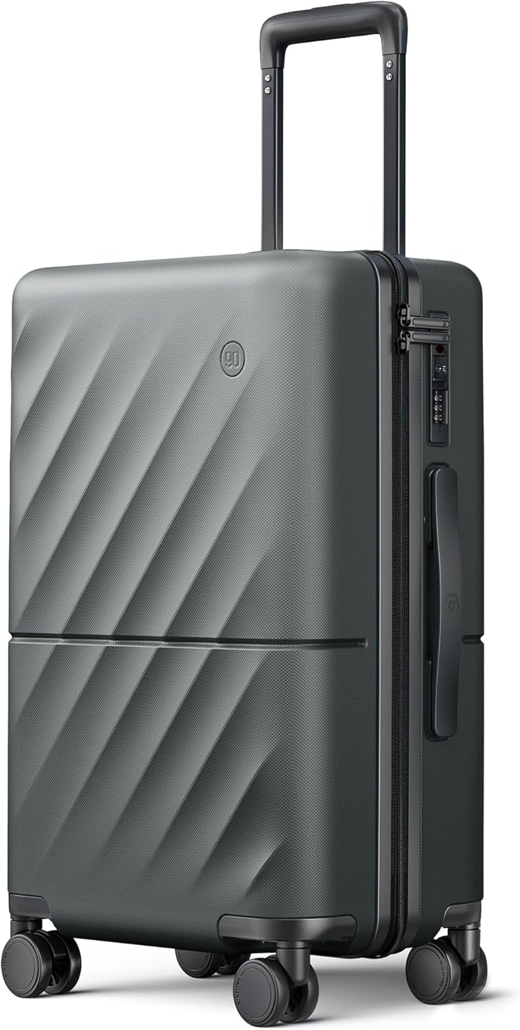 Carry On Suitcase, 20 Inch Carry-On Luggage with Double Spinner Wheels, Anti-Burst Zipper, Hard Case PC Suitcase Carry On, Lightweight Travel Luggage, TSA Approved (Slate Grey, Hudson)