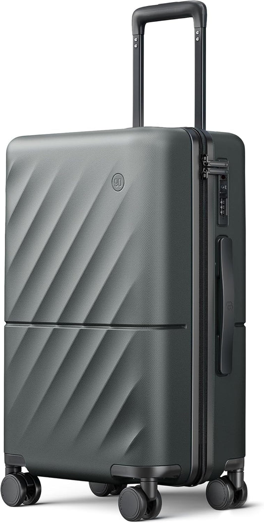 Carry On Suitcase, 20 Inch Carry-On Luggage with Double Spinner Wheels, Anti-Burst Zipper, Hard Case PC Suitcase Carry On, Lightweight Travel Luggage, TSA Approved (Slate Grey, Hudson)