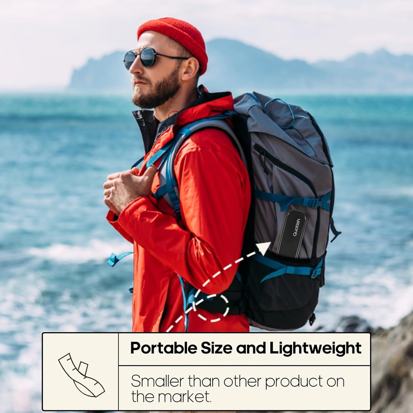 Travel Utensils with Case, Quatish Portable Silverware Set for Work, Stainless Steel Reusable Travel Cutlery Set, Fork and Spoon Set for Picnic, Camping, Gadgets, Lunch Box for Men, Silver