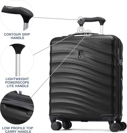 Travelpro Maxlite Air V2 Hardside Expandable Carry on Luggage, 8 Spinner Wheels, Lightweight Hard Shell Suitcase, TSA lock, Black, International Carry On 18-Inch