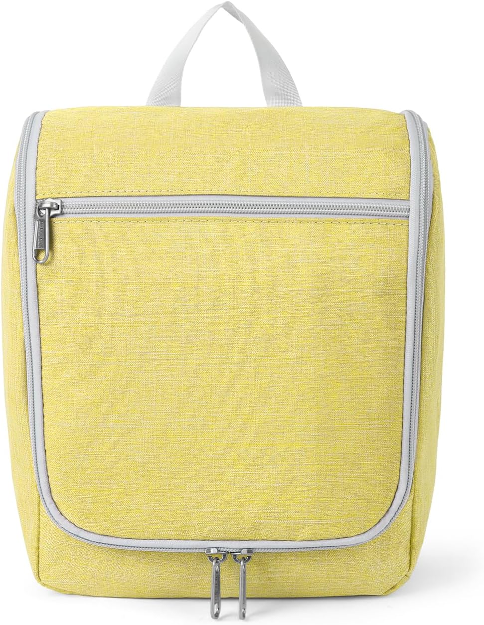 Travel Hanging Toiletry bag for Men & Women, Water-resistant Sturdy Nylon Toiletries Organizer for Cosmetics, Makeup Brushes, Shaving Tools, Bathroom Bag, Yellow