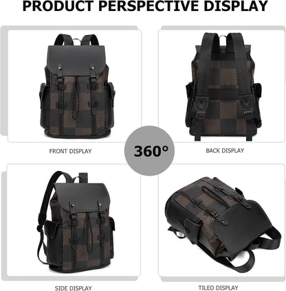 KingTo Laptop Backpack for Men Luxury Anti-Theft Travel Backpack Casual Business Waterproofing Computer Bag (A-Brown)