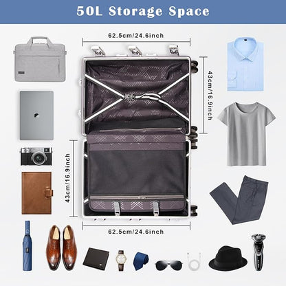 DOMINOX All Aluminum Carry On Luggage Hard Shell Luggage Aluminum Suitcase - Image 4