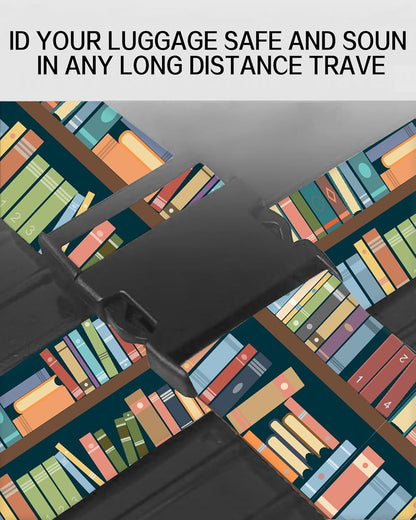 Luggage Straps for Suitcases, Adjustable Travel Belt, Durable Wide Luggage Strap, Cute Suitcase Strap Identifiers with Buckle, Bag Straps for Luggage, Cute Book Pattern