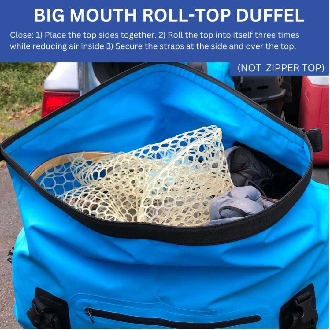 Malo'o Waterproof Dry Bag Duffel 40L/60L/100L, Roll Top Duffel Keeps Gear Dry for Kayaking, Rafting, Boating, Swimming, Camping, Hiking, Beach, Fishing - Internal & External Pockets and Molle Loops