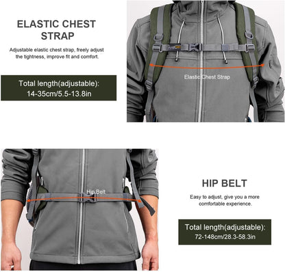 MOUNTAINTOP 40L Hiking Backpack Lightweight Travel Backpack for Men&Women Outdoor Camping Backpacking