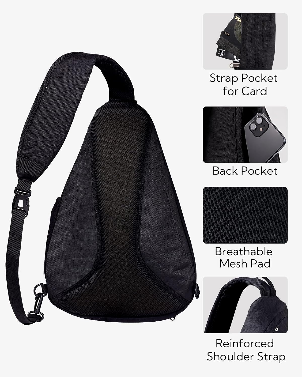 WATERFLY Large Crossbody Sling Bag: Over Shoulder Backpack Daypack Casual Cross Chest Side Pack