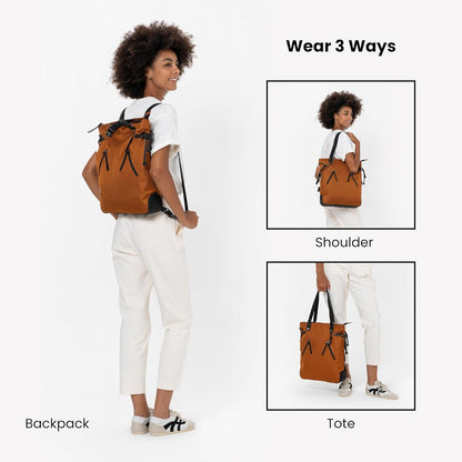 Sherpani Tempest, Anti Theft Convertible Backpack Tote, 14L Travel Backpack, Travel Gifts for Women, Handbags, RFID Protection, Metal Hardware, Fits 15” Laptop (No Sleeve) (Morocco)