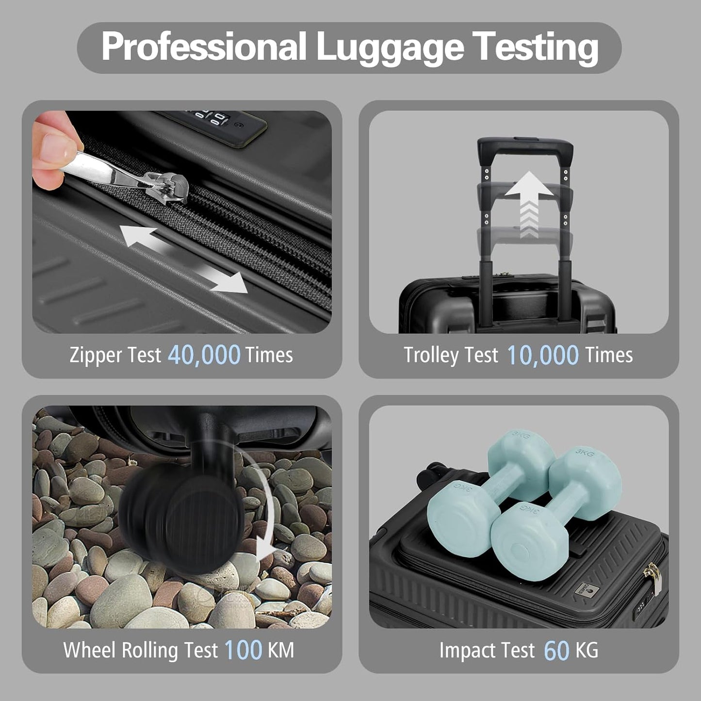 20 Inch Luggage with Spinner Wheels,Expandable Front Opening Suitcase 100% PC Hard Shell TSA Lock, Smooth Rolling Wheels, Lightweight Travel for Men and Women, Y03 Yellow Slightly Larger