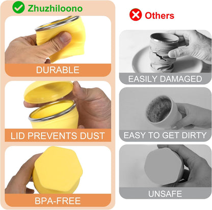 Collapsible Water Cup 6oz/180ml - Collapsible Cup - Silicone Collapsible TravelCup - Silicone Folding Camping Cup with Lids - Foldable Drinking Cup - for Travel, Camping, Hiking