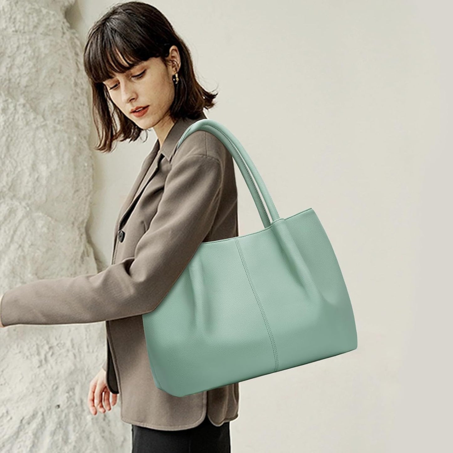 KKXIU Tote Bag for Women Vegan Leather Shoulder Purse Large Capacity Travel Bag