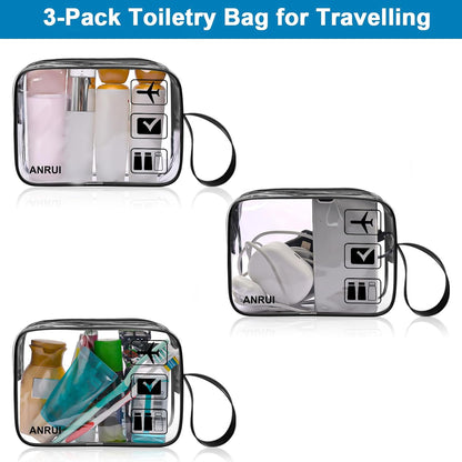 ANRUI Makeup Bags Clear Cosmetic Bag for Women Small Makeup Pouch for Girls/Kids Travel Toiletries Organizer Bags Waterproof Travel Liquids Storage Bags