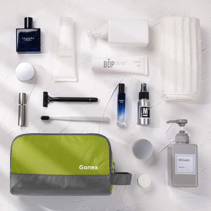 Gonex Travel Toiletry Bag Nylon, Dopp Kit Shaving Bag Toiletry Organizer Green