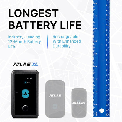 Spy Tec Atlas XL GPS Tracker | 12-Month Battery for Long-Term Tracking, Hidden Weatherproof GPS Tracker for Vehicles, Cars, Trailers, RV, Boats | Asset Tracking | Subscription Needed