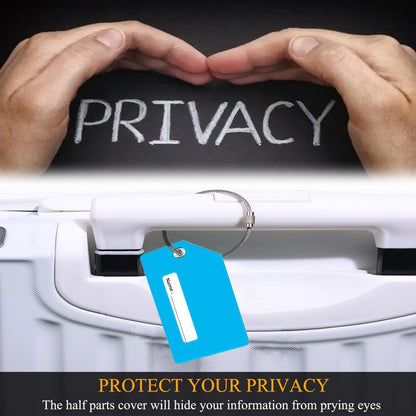 7 Pack Silicone Luggage Tag Baggage Handbag Travel Bag Tags with Name ID Card Perfect to Quickly Spot Luggage Suitcases (Blue)