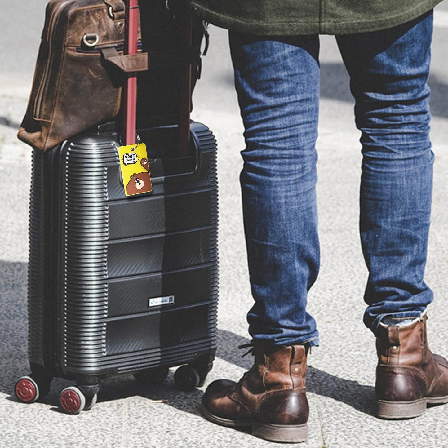 2PCS 2303 Bright Silicone Luggage tag (Yellow)