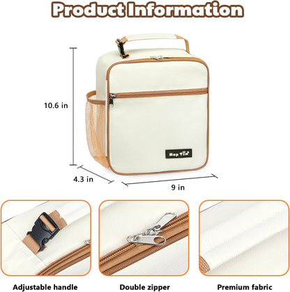 Hap Tim Insulated Lunch Bag Women, Reusable Lunch Box for Women & Men, Adluts Lunchbox for Work, Portable Lunchbag（18654-BE）