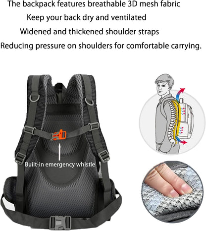 35L Hiking Backpack, Camping Backpack for Adventures, Black