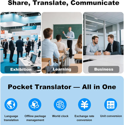 iTour D-pro Language Translator Device, Realtime Detachable Dual Screen AI Translator with 139 Languages, Online & Offline & Photo Translation, Instant Voice Translator for Business Learning Travel