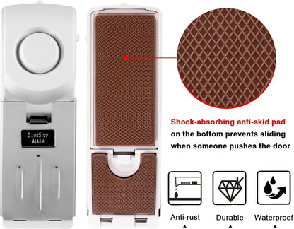 KERUI Door Stop Alarm & Portable Door Lock, Dual Protection Security Door Stopper Wedge Alarm with 3 Levels Sensitivity, Door Security Devices for Travel Hotel Home Apartment (2 Pack)