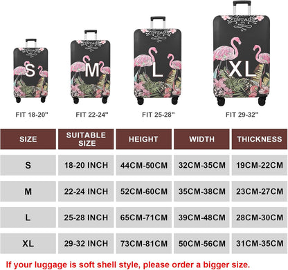 WUJIAONIAO Travel Luggage Cover Baggage Suitcase Cover Protector Skins 18-32 Inch (Flamingo A23, XL (for 29-32 inch luggage))