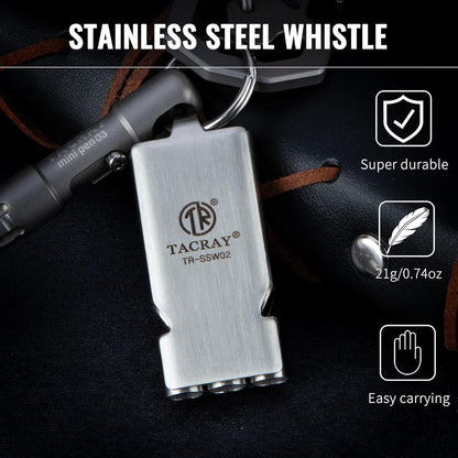 TACRAY Emergency Whistles Lifeguard Safety Whistle with Neck Chain and Keychain for Outdoor Camping Hiking