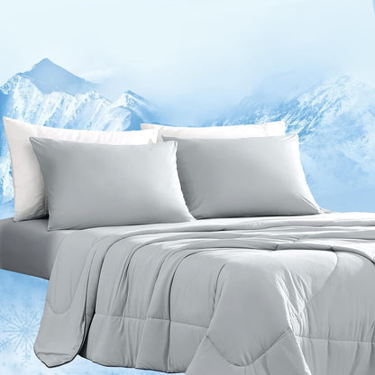 Dream Valley® Outlast® Deepsleep Cooling Comforter, Twin Size, NASA-Grade Space Technology Cooling Blanket for Hot Sleepers Night Sweats, Q-Max > 0.45 Aerocool™ Breathable, Cool Grey, 68"x90"