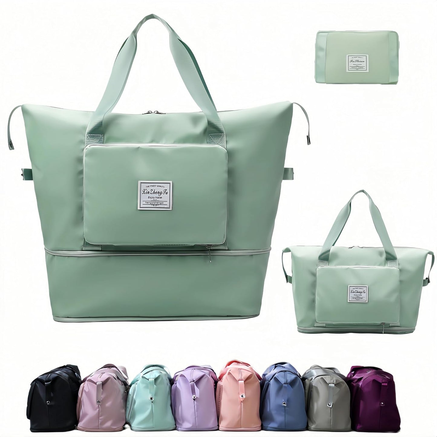 Large Capacity Foldable Travel Bag, Expandable lightweight Carry on Bag, Dry with Wet Separation Spor Duffel Bags