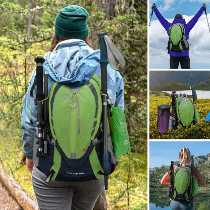 INOXTO Small Hiking Backpack with 2L Water Bladder and Rain Cover, 25L Hydration Backpack Hiking Daypack (Green)