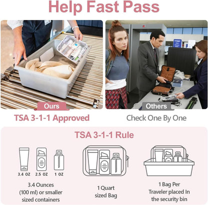 DUSLANG 17 Inch Laptop Backpack for Travel Water Resistant College Backpack for Men/Women Laptop Bag with USB Charging Port and Clear Cosmetic Toiletry Bag, Green A