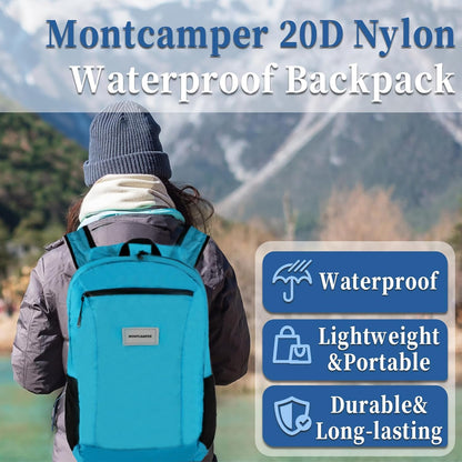 Hiking Daypack - Lightweight & Water-Resistant Portable Backpack for Travel, Camping, Outdoor Adventures(16L,turquoise blue)