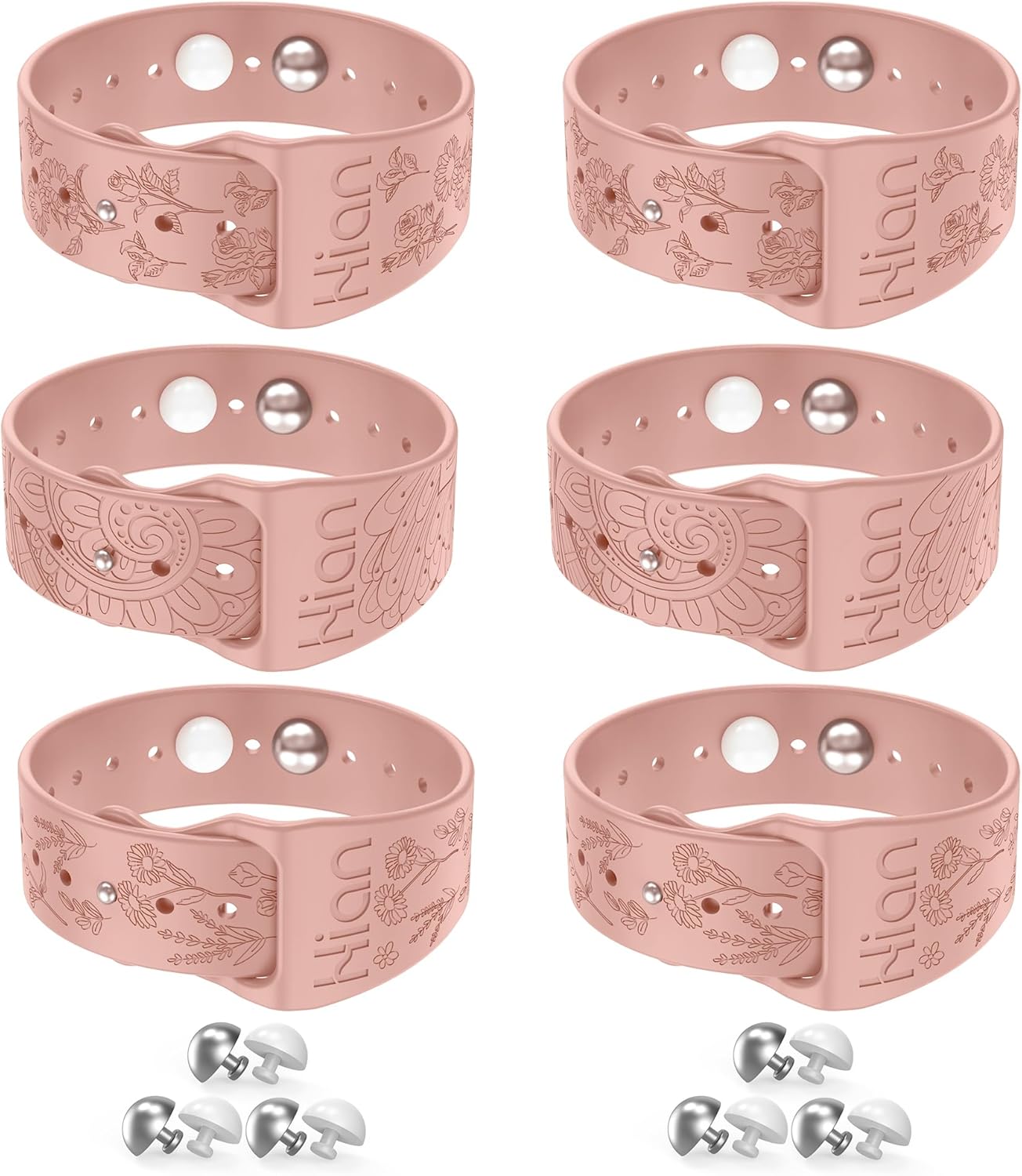 Hion Motion Sickness Bracelets Sea Sickness Wristbands for Motion Sickness/Morning Sickness/Pregnancy Nausea Anti Nausea Wristband Acupressure Nausea Bands Motion Sickness Bands（3Pairs-Pink）