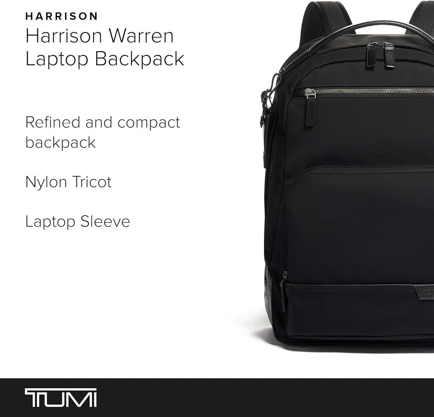 TUMI Harrison Warren Backpack - 15-Inch Laptop Backpack - Stylish Women's & Men's Backpack for Travel & Business - Black