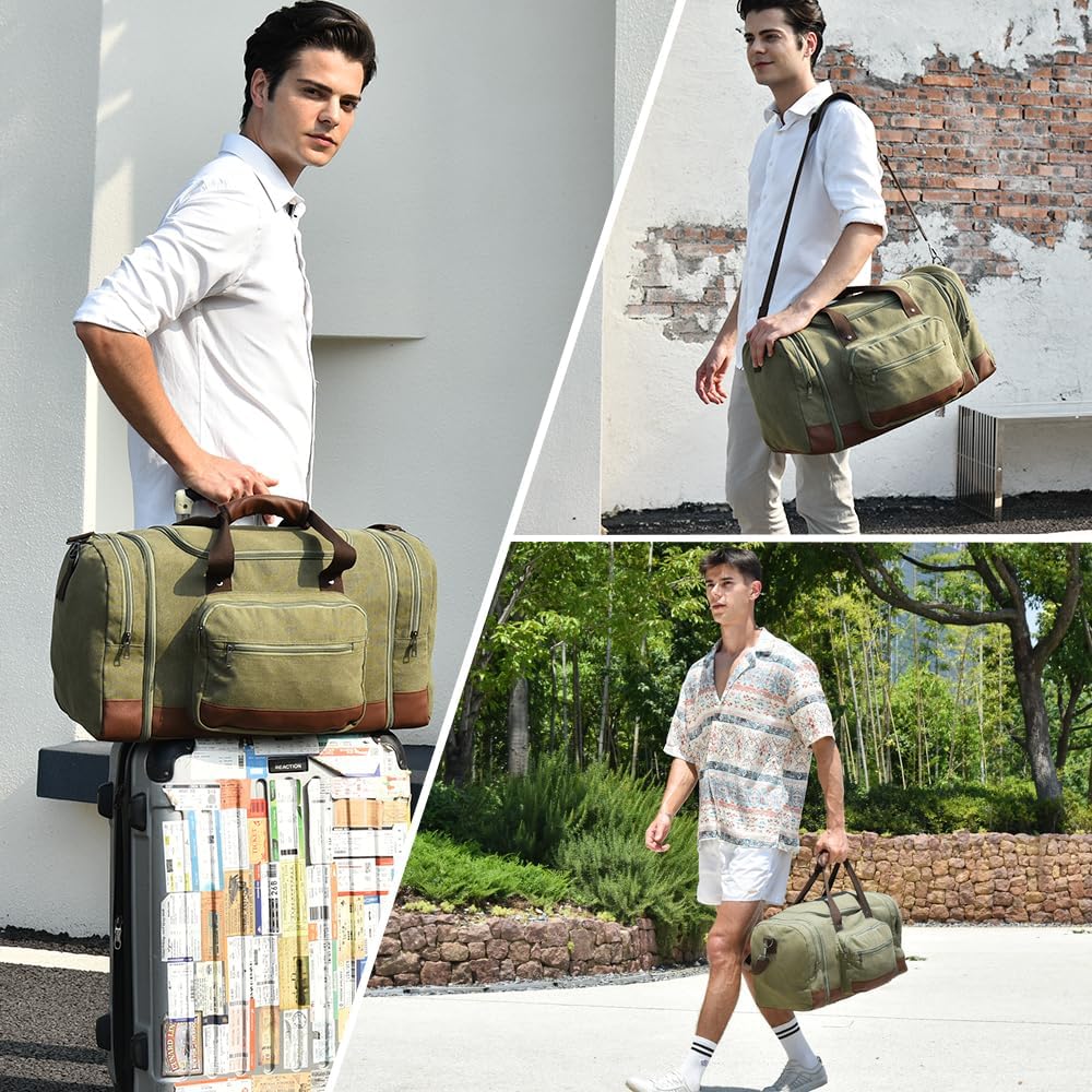 Dimayar Expandable Duffle Bag for Men, 50L Large-Capacity Weekender, Water-Resistant Mens Duffle Bags for Traveling, Lightweight & Durable Overnight Carry-On, Versatile Gym and Travel Bag