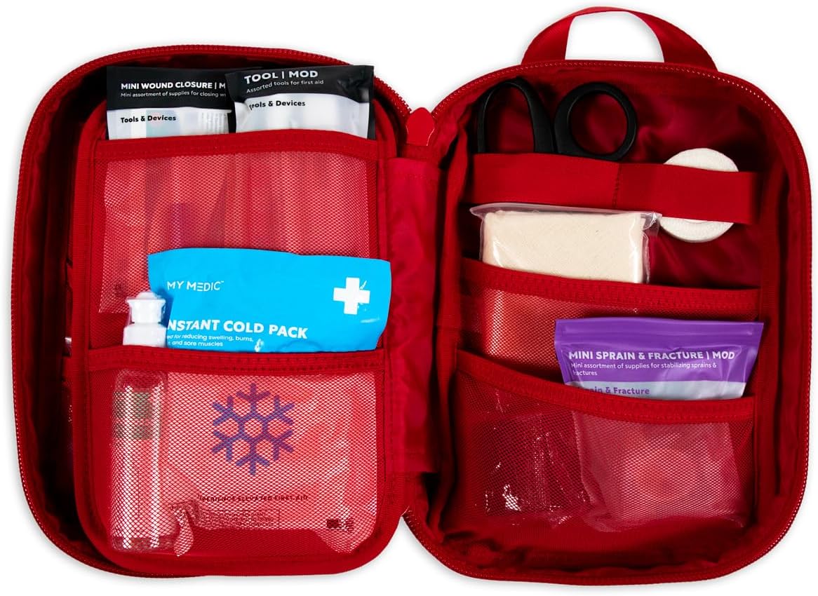 MY MEDIC MyFAK Standard Ifak First Aid Kit - 132 Life Saving Trauma and Medical Items - HSA FSA Eligible Survival Kit for Camping or Your Car - RED