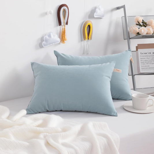 NTBAY Toddler Pillows, Down Alternative 13"x18" Pillows, Machine Washable - Soft and Breathable Travel Small Pillows for Sleeping, Ideal for Daycare, Crib, Cot, Sea Green