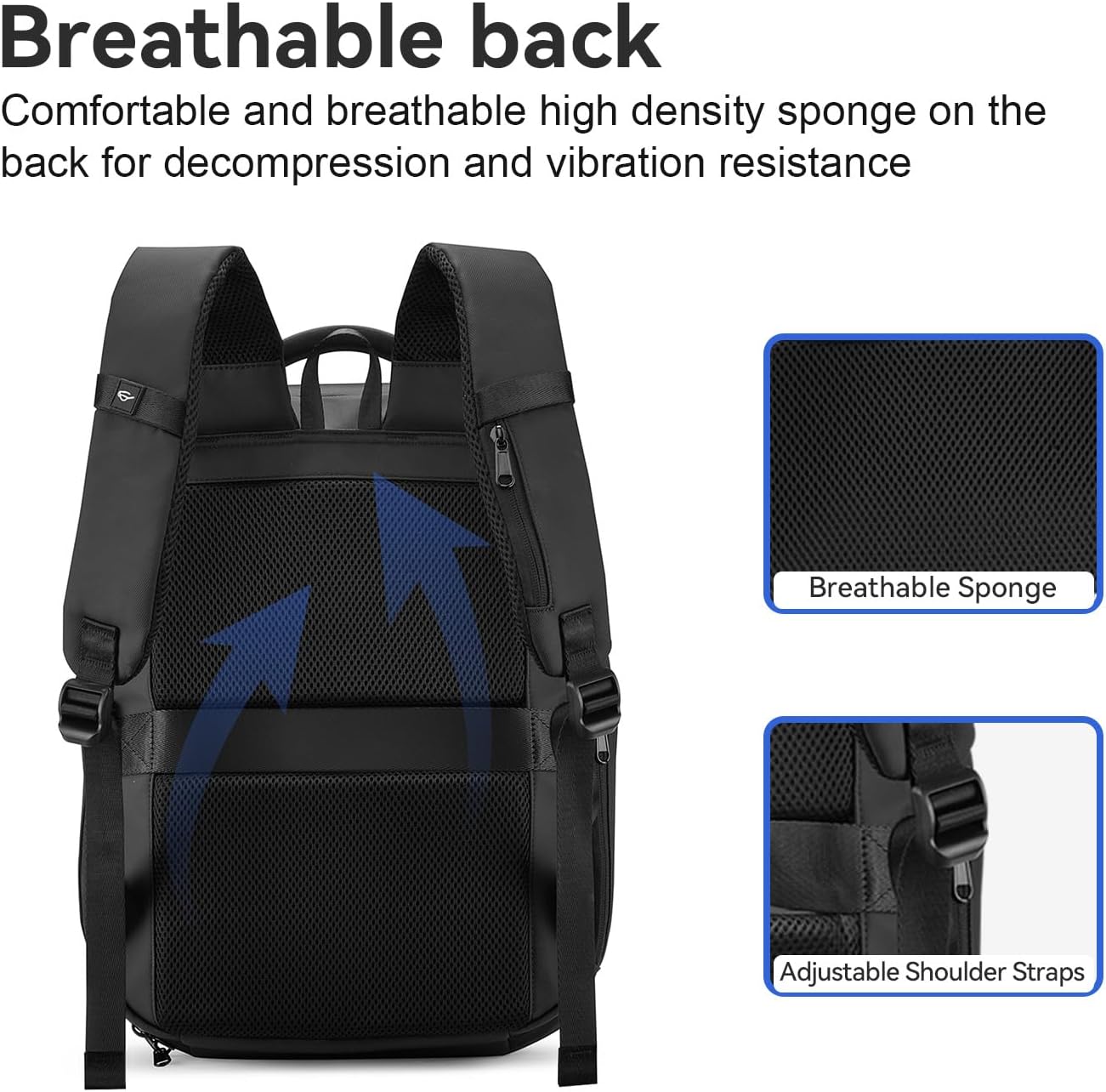 SOKOK Carry On Travel Backpack Waterproof Business Backpack with Laptop Compartment, Slim Hardshell Computer Backpack for Men and Women, Graphite