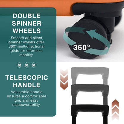 Luggage Sets 2 Piece, 24 Inch Suitcase and 28 Inch Luggage with Spinner Wheels, Durable Hard Shell Suitcase Set, Expandable Travel Suitcases with Wheels, Orange