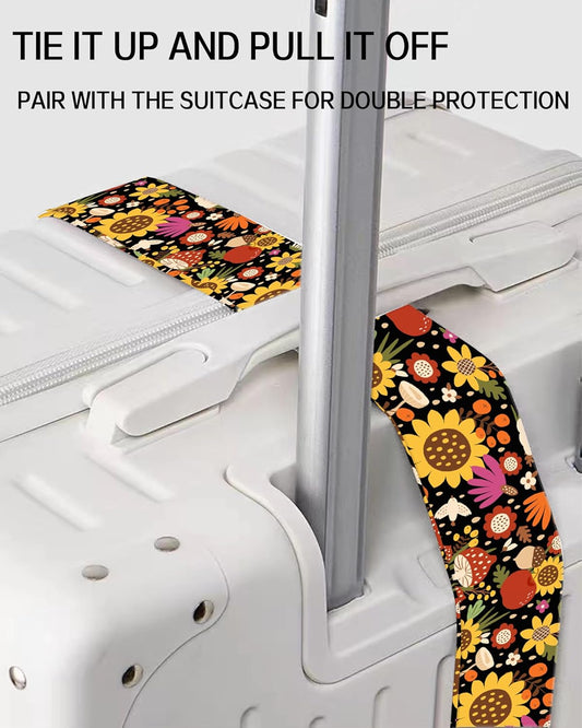 Luggage Straps for Suitcases, Adjustable Travel Belt, Durable Wide Luggage Strap, Cute Suitcase Strap Identifiers with Buckle, Bag Straps for Luggage, Cute Boho Mushrooms