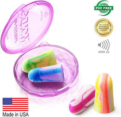 MOLDEX Soft Foam Ear Plugs - 33dB Highest NRR Made in USA (Multicolor, 60 Pair)