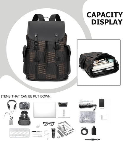 KingTo Laptop Backpack for Men Luxury Anti-Theft Travel Backpack Casual Business Waterproofing Computer Bag (A-Brown)