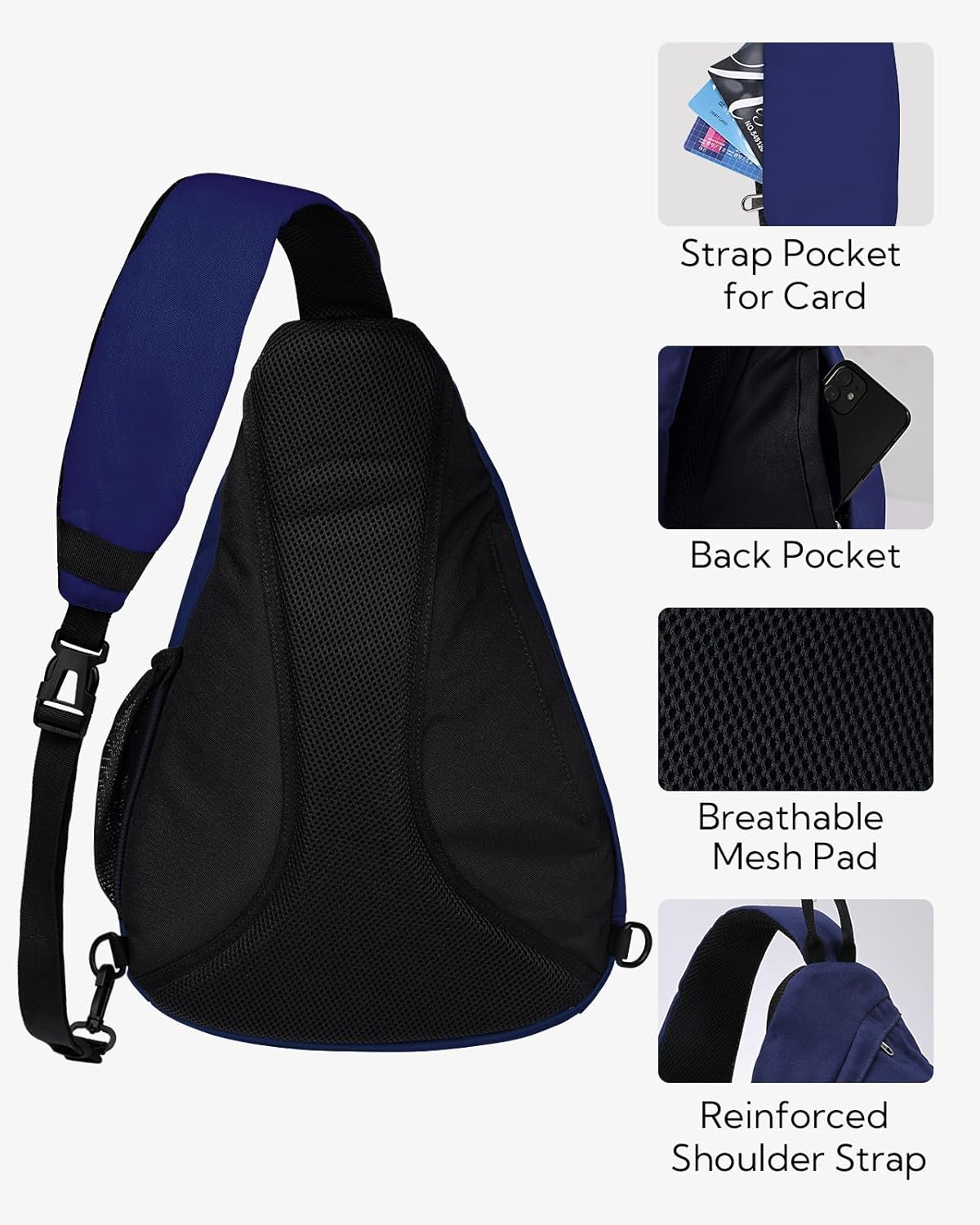 WATERFLY Large Crossbody Sling Bag: Over Shoulder Backpack Daypack Casual Cross Chest Side Pack