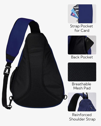 WATERFLY Large Crossbody Sling Bag: Over Shoulder Backpack Daypack Casual Cross Chest Side Pack