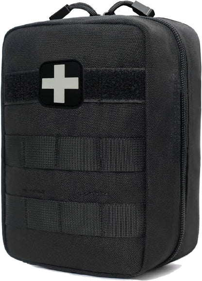 First Aid Kit EMT Medical IFAK Pouch, Molle Tactical Med Emergency Trauma Bag for Camping Home Car Hiking Hunting (Black)